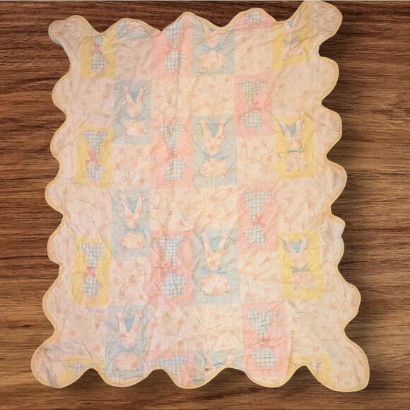 Antique pastel kitty cat & dog patchwork quilt - Picture 4 of 12